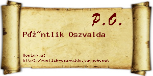 Pántlik Oszvalda névjegykártya